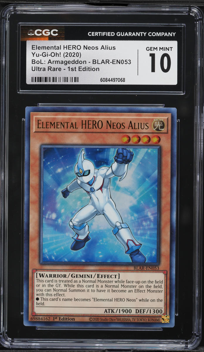 2020 Yu-Gi-Oh! BLAR 1st Edition Elemental HERO Neos Alius #BLAR-EN053 CGC 10 GEM on Fanatics Collect 2020 Yu-Gi-Oh! BLAR 1st Edition Elemental HERO Neos Alius #BLAR-EN053 CGC 10 GEM on Fanatics Collect