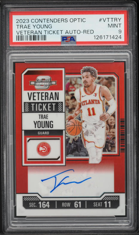 Trae Young Contenders Optic RC 鑑定済み 2023 Panini Contenders Optic Veteran Ticket Red Trae Young AUTO