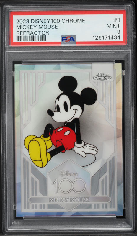 2023 Topps Chrome Disney 100 Refractor Mickey Mouse #1 PSA 9 MINT