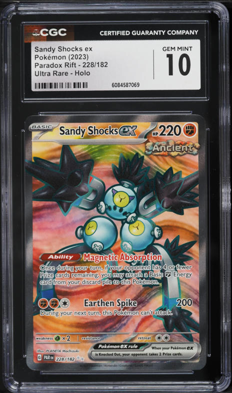 2023 Pokemon Scarlet & Violet Paradox Rift Full Art Sandy Shocks ex #228 CGC 10 GEM MINT