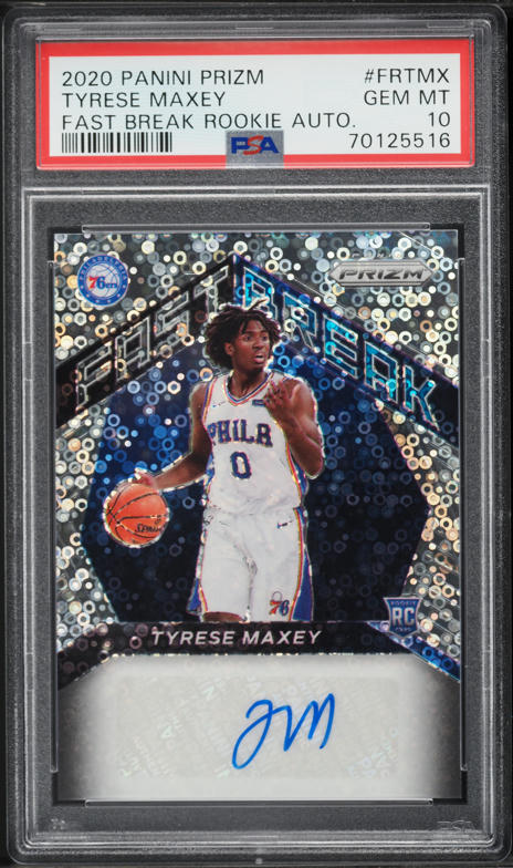 2020 Panini Prizm Fast Break Tyrese Maxey ROOKIE AUTO #FRTMX PSA