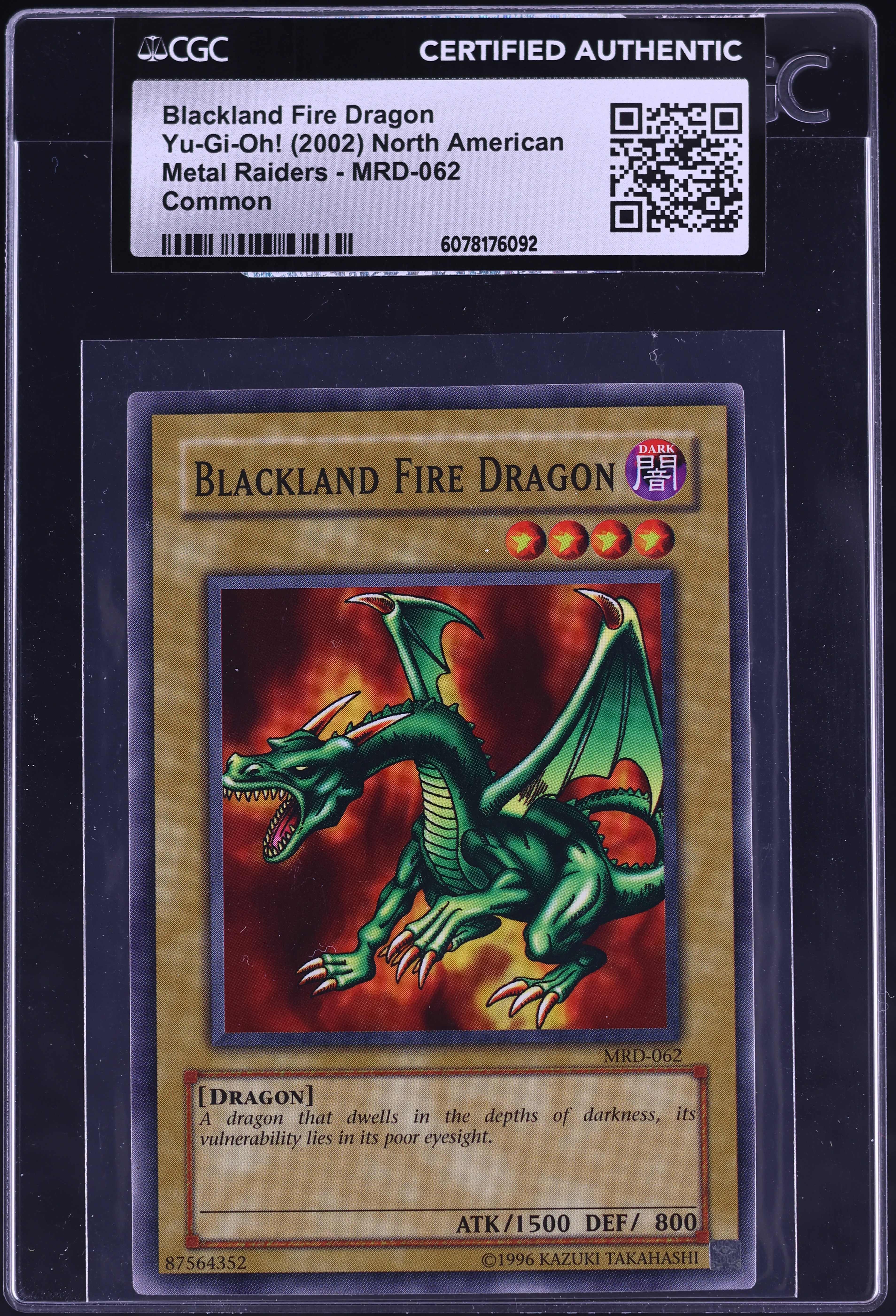 fire dragon yugioh card burst magma 1500 Defense PSA 9 Blackland Fire Dragon