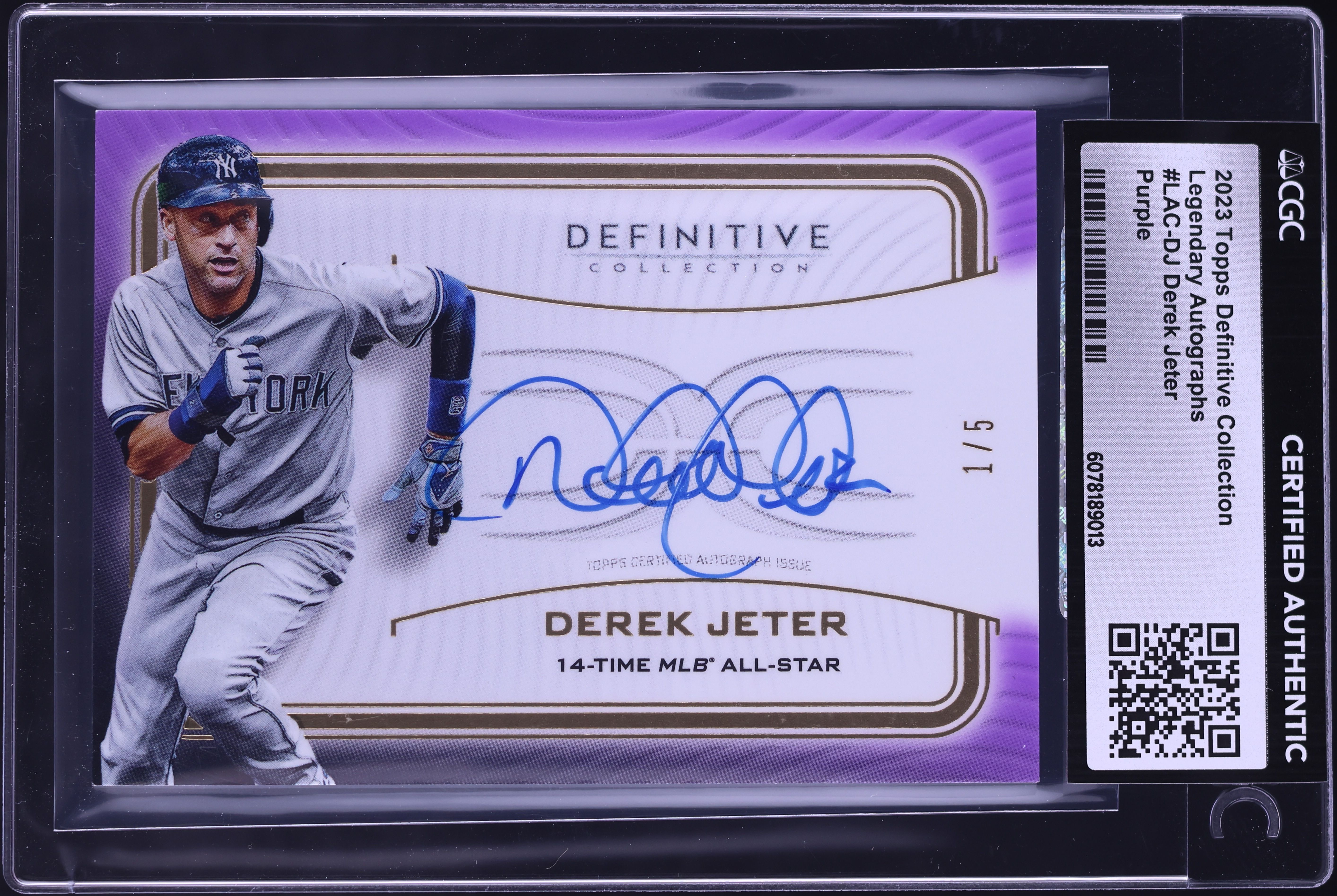 2023 Topps Definitive Legendary Purple Derek Jeter AUTO 1/5 #LAC