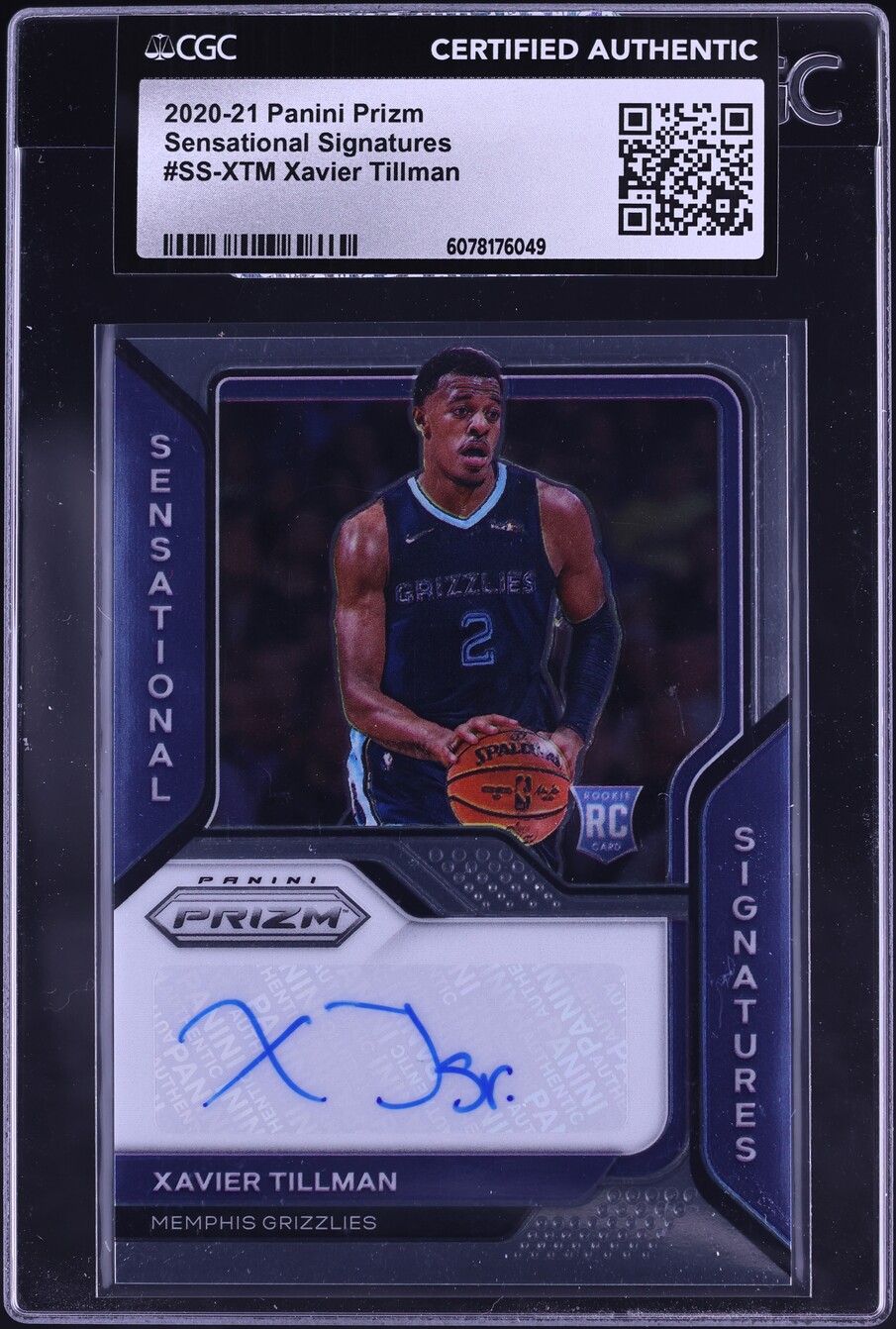 2020 Panini Prizm Sensational Xavier Tillman ROOKIE AUTO #SS-XTM CGC AUTH
