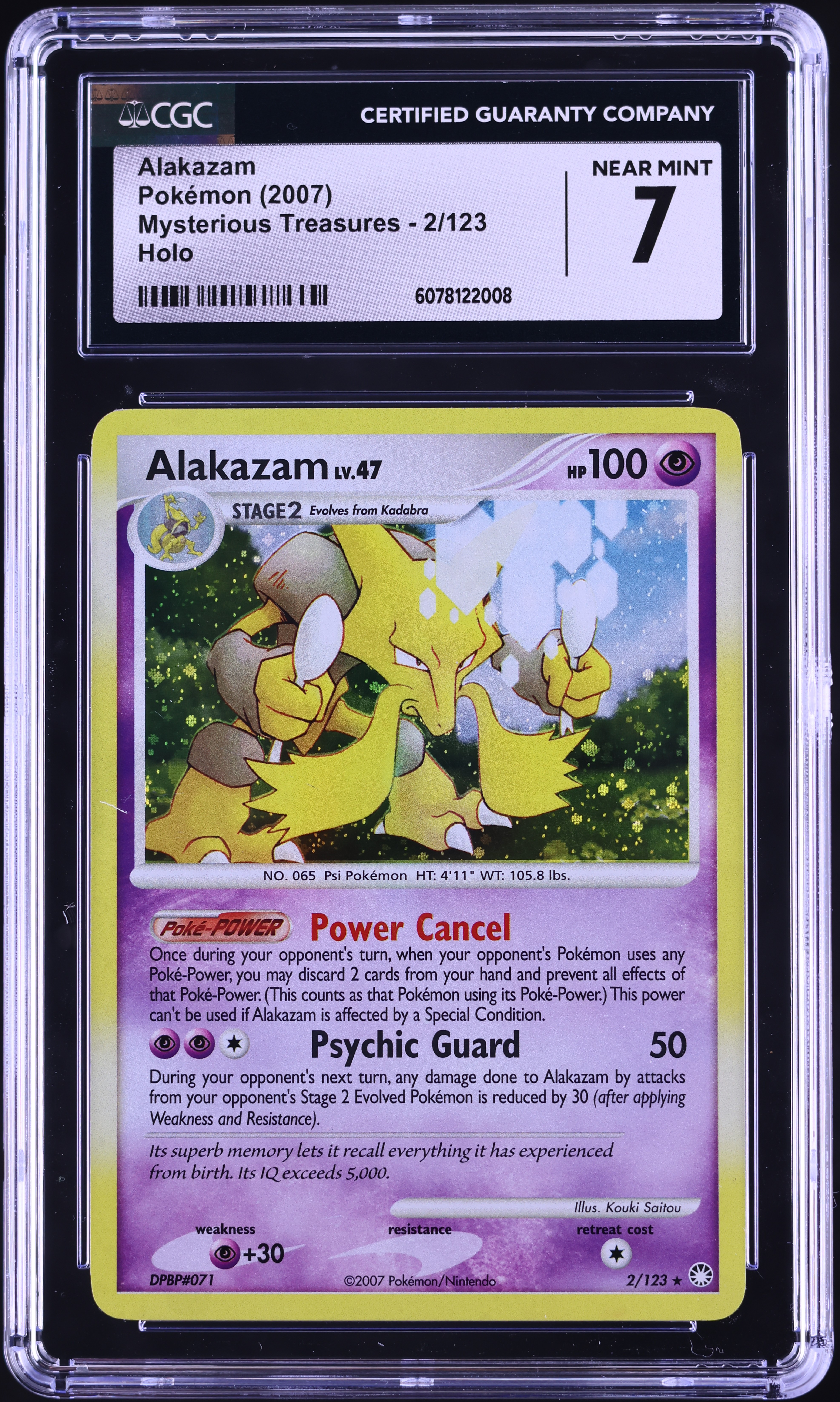 2007 Pokemon Diamond & Pearl Mysterious Treasures Holo Alakazam #2 CGC 7 NRMT on Fanatics Collect 2007 Pokemon Diamond & Pearl Mysterious Treasures Holo Alakazam #2 CGC 7 NRMT on Fanatics Collect