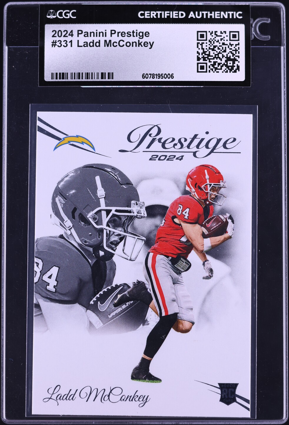 2024 Panini Prestige Ladd McConkey ROOKIE #331 CGC AUTH