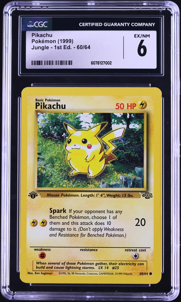 1999 Pokemon Jungle 1st Edition Pikachu #60 CGC 6 EXMT on Fanatics