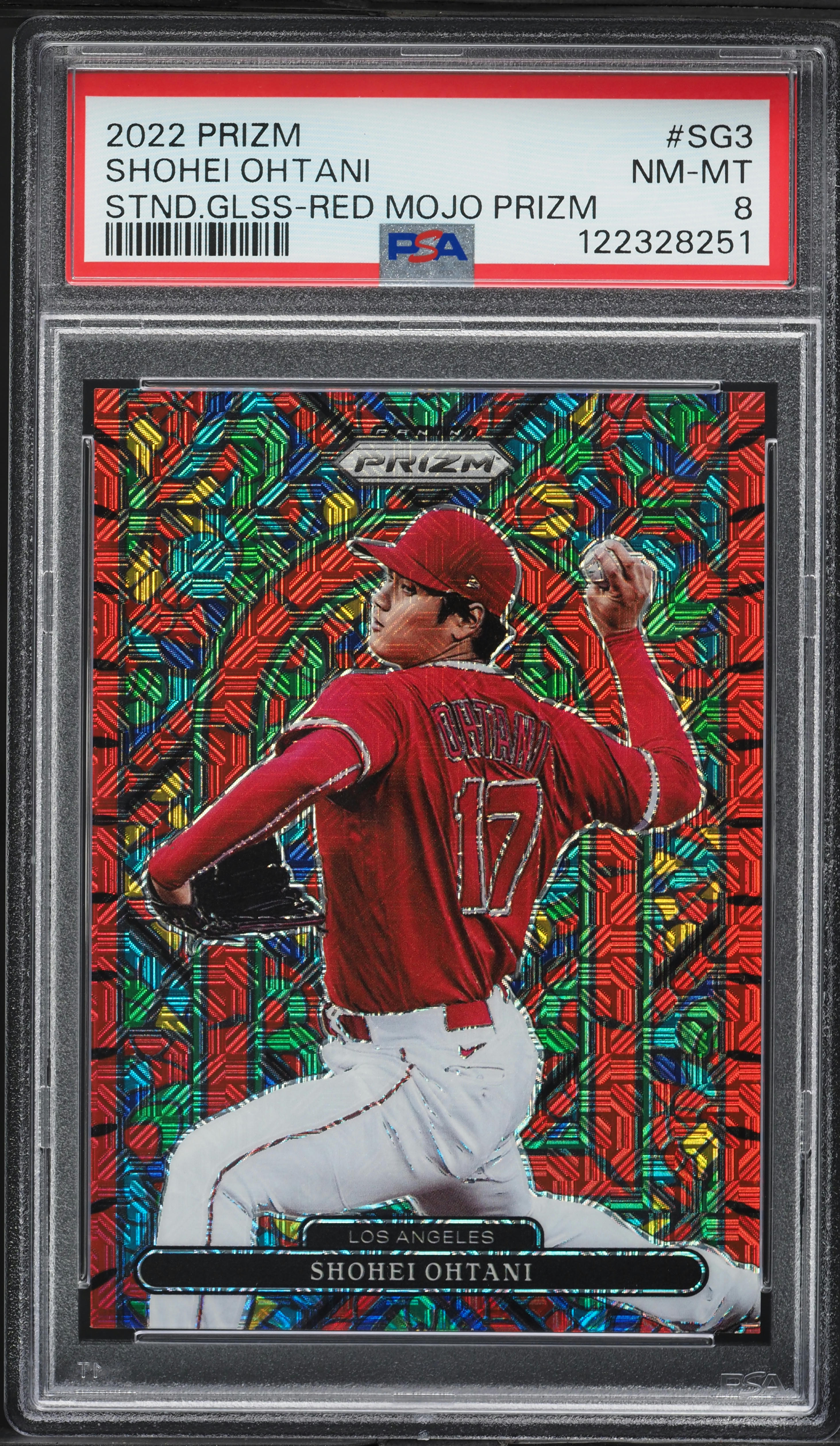 2022 Panini Prizm Stained Glass Red Mojo Shohei Ohtani /149 #SG3