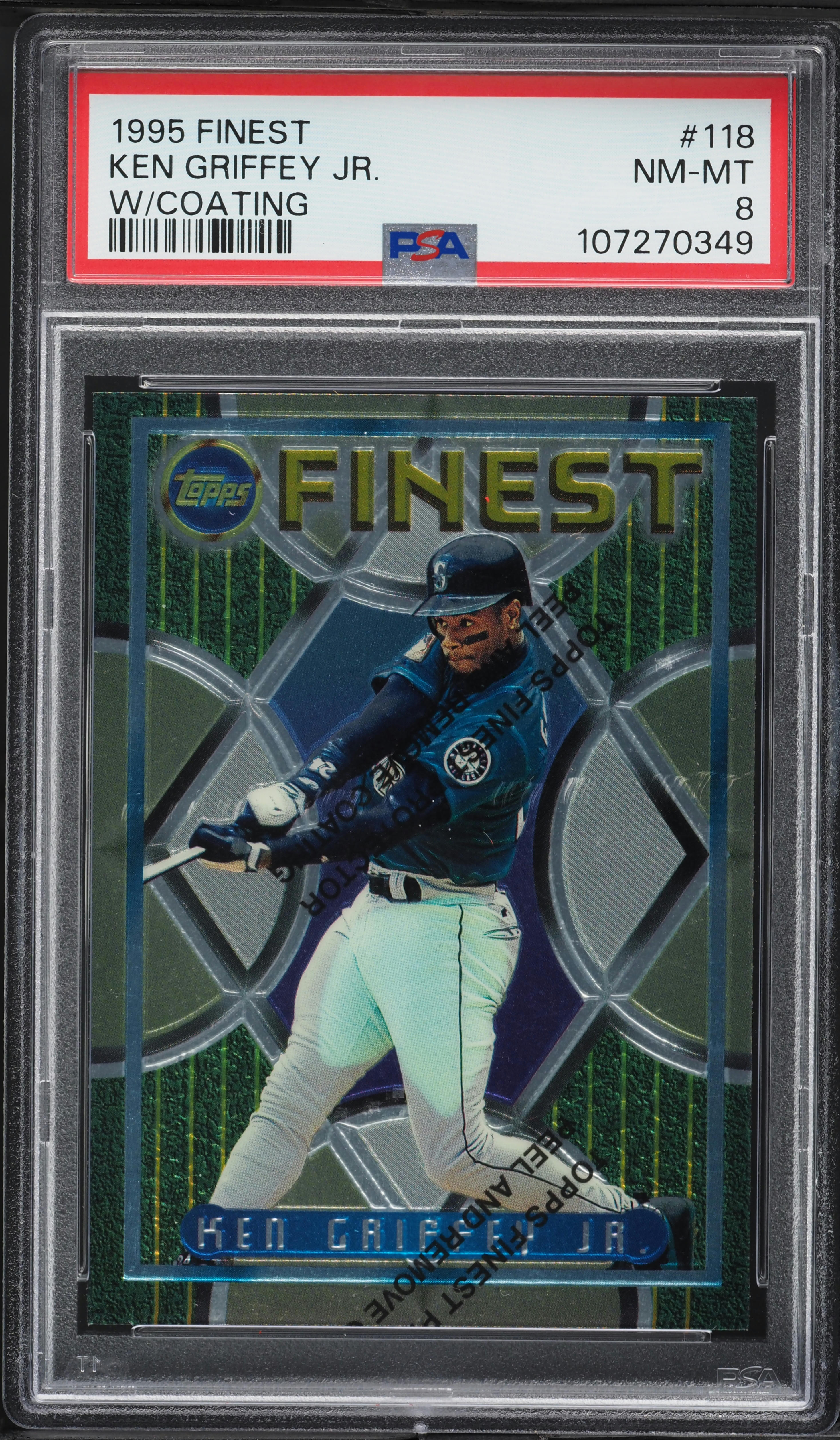1995 Finest w/ Coating Ken Griffey Jr. #118 PSA 8 NM-MT on