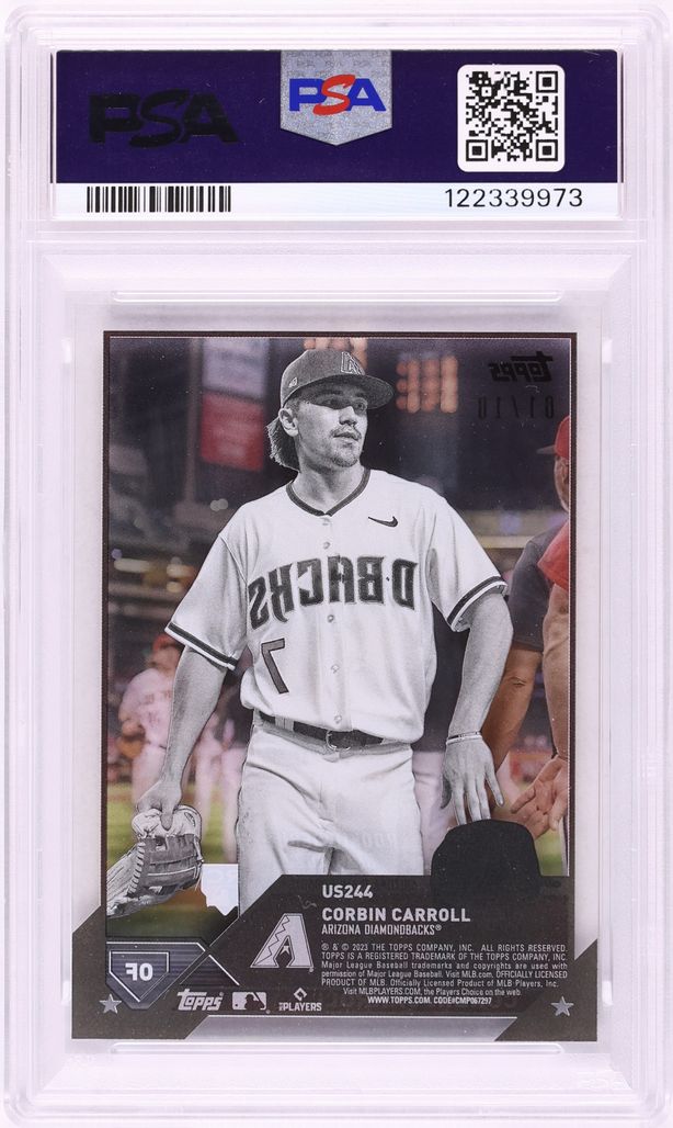 2023 Topps Update Clear Corbin Carroll ROOKIE 1/10 #US244 PSA 8 NM