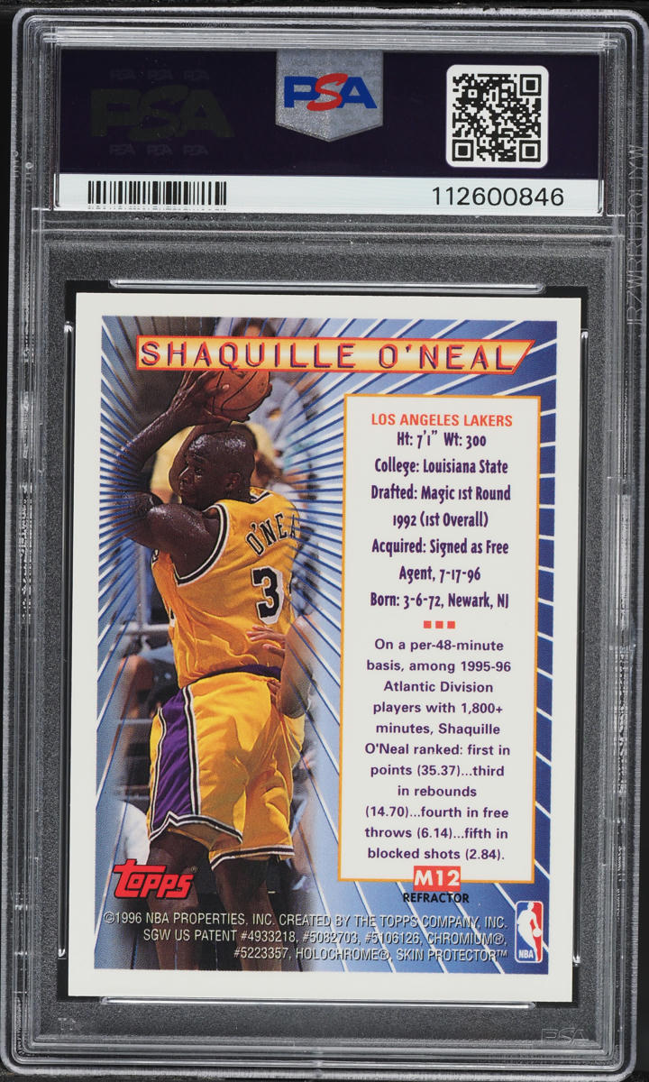 1996 Mystery Finest Super Team Finals Refractor Shaquille O'Neal