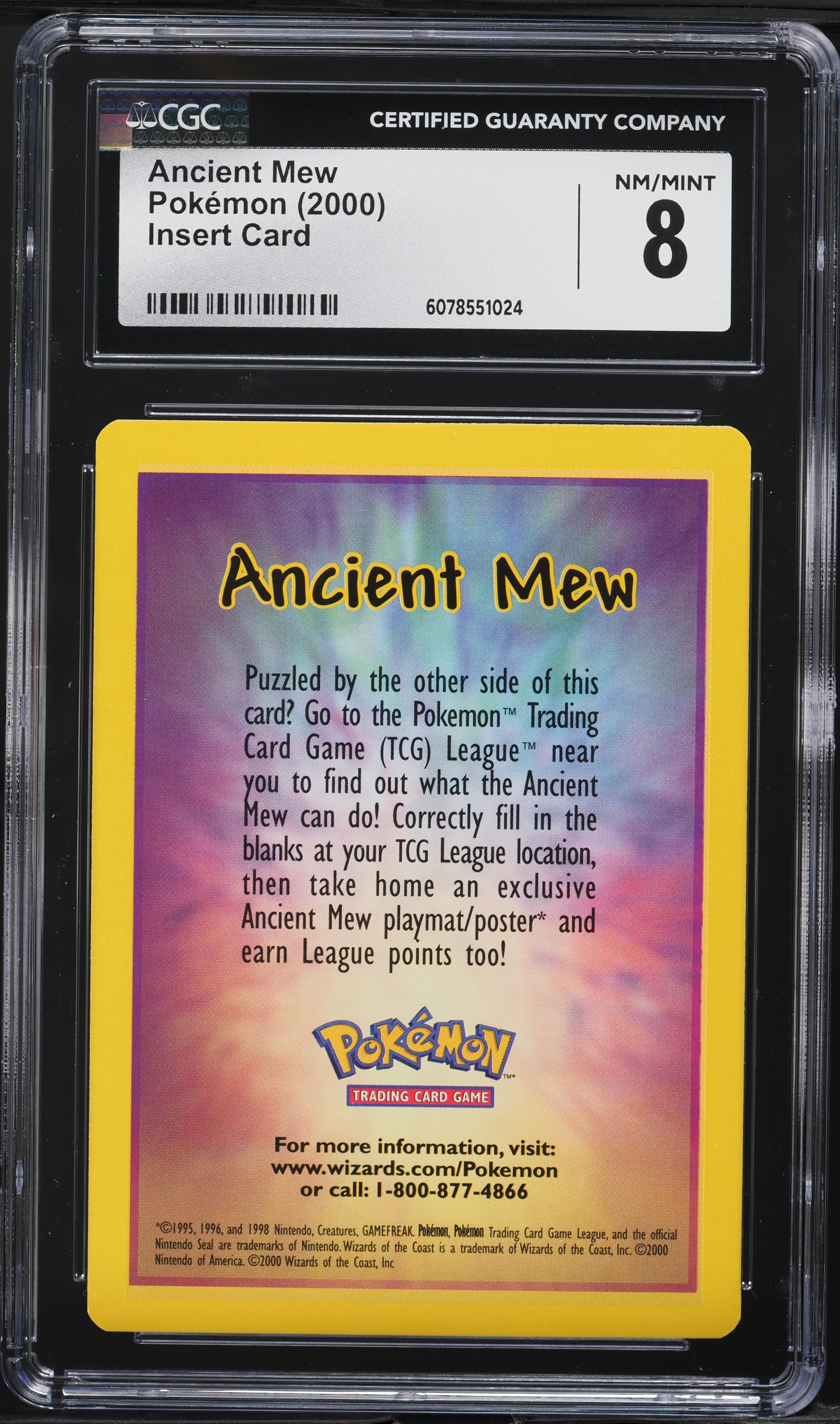 2000年ポケモンカード Ancient Mew 2000 Pokemon Insert Card Ancient Mew CGC 8 NM-MT on Fanatics Collect