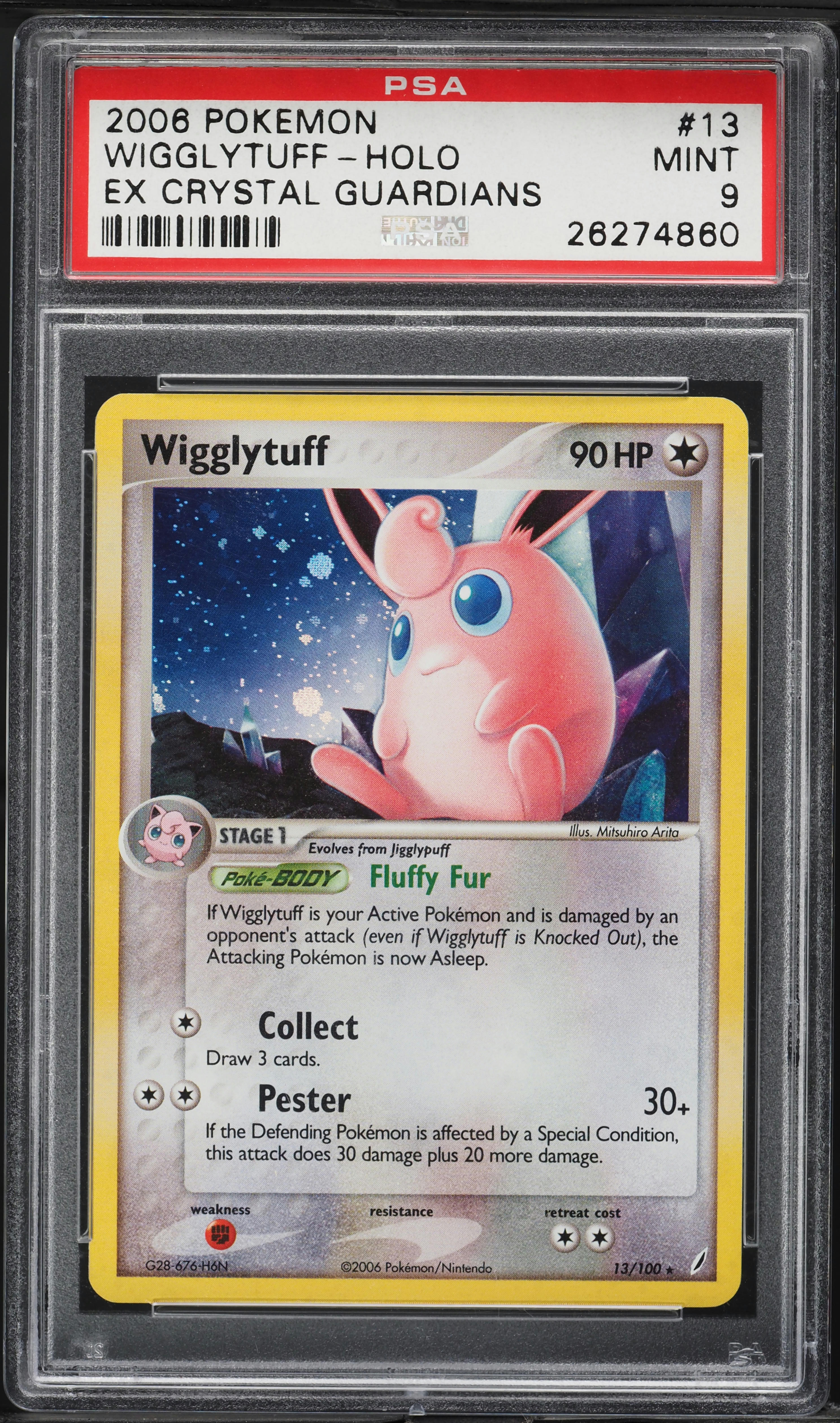 2006 Pokemon EX Crystal Guardians Holo Wigglytuff #13 PSA 9 MINT