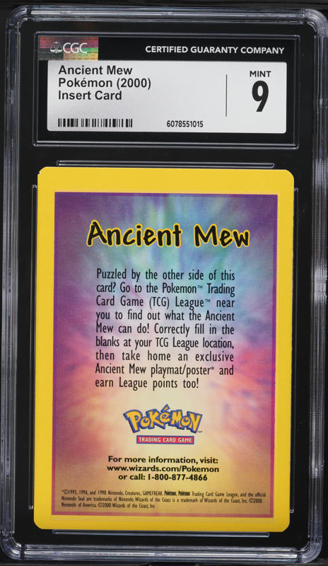 2000 Pokemon Insert Card Ancient Mew CGC 9 MINT on Fanatics Collect