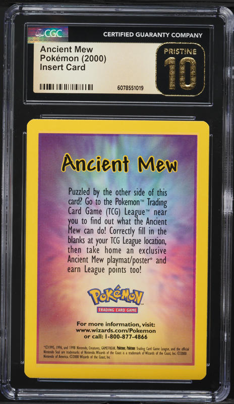 2000 Pokemon Insert Card Ancient Mew CGC 10 GEM MINT on Fanatics