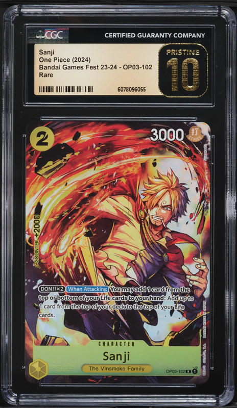 2024 One Piece Bandai Games Fest Sanji #OP03-102 CGC 10 PRISTINE