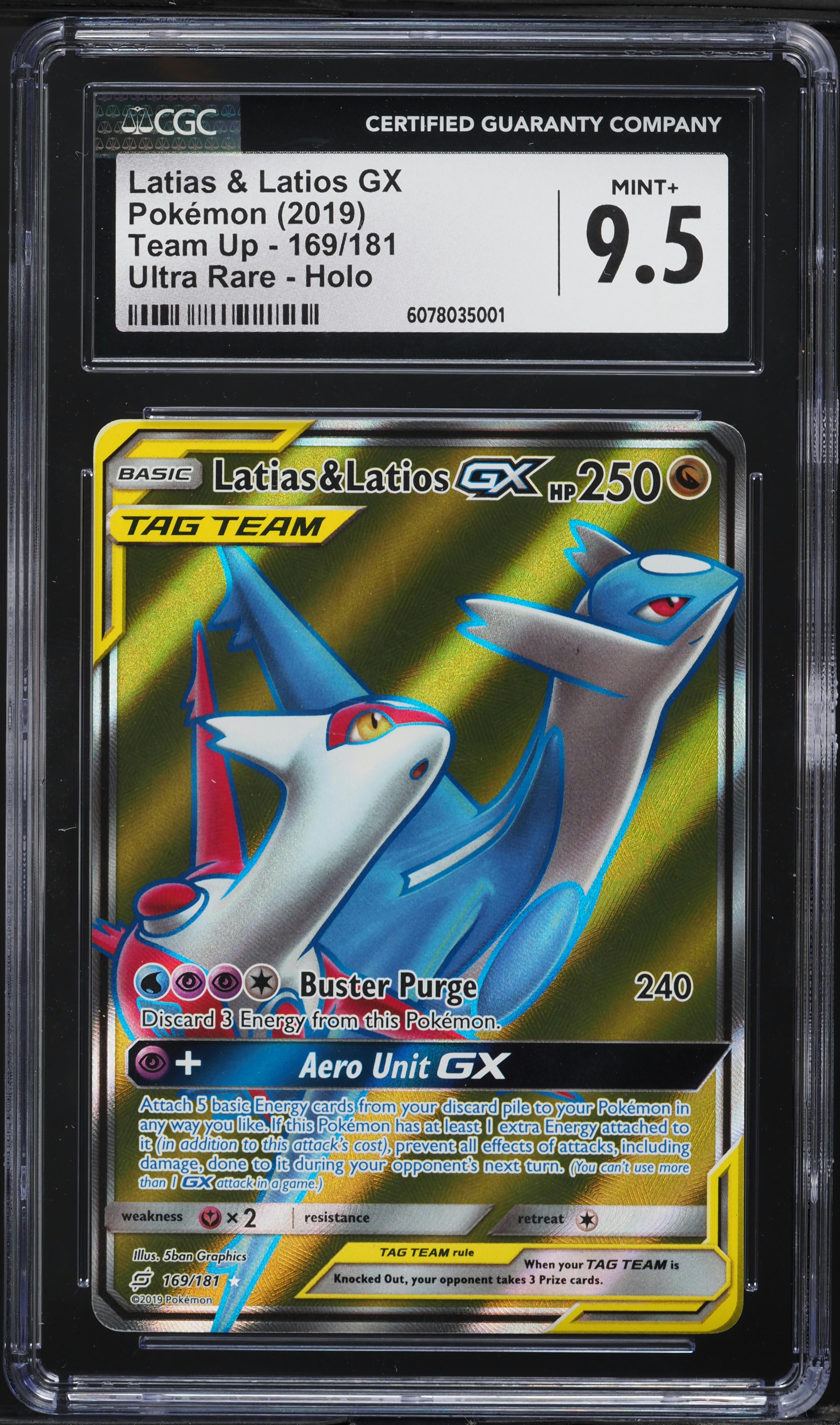 2019 Pokemon Team Up Full Art Latias Latios GX #169 CGC 9.5 MINT+ on Fanatics Collect 2019 Pokemon Team Up Full Art Latias Latios GX #169 CGC 9.5 MINT+ on Fanatics Collect
