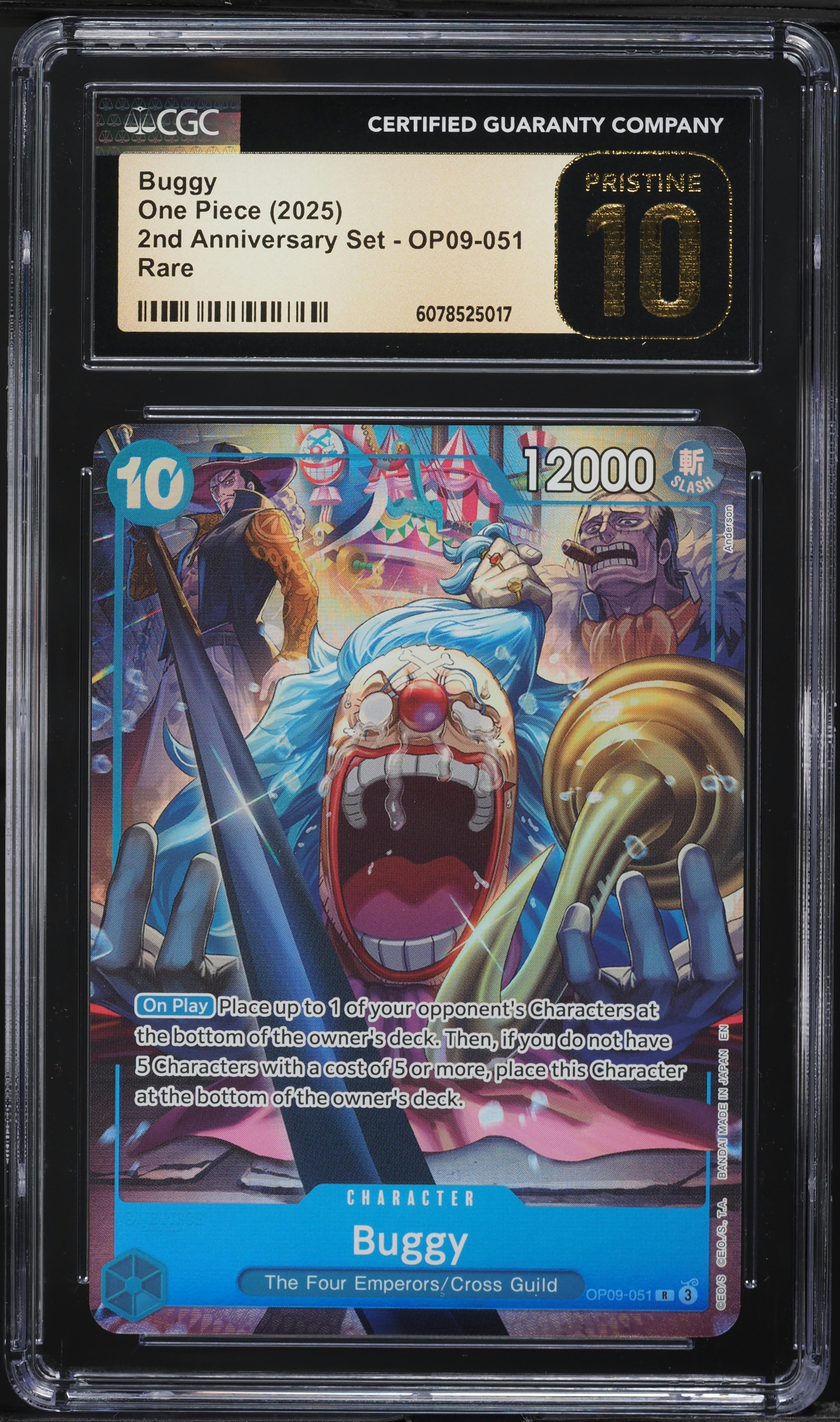 2025 One Piece 2nd Anniversary Set Buggy #OP09-051 CGC 10 PRISTINE
