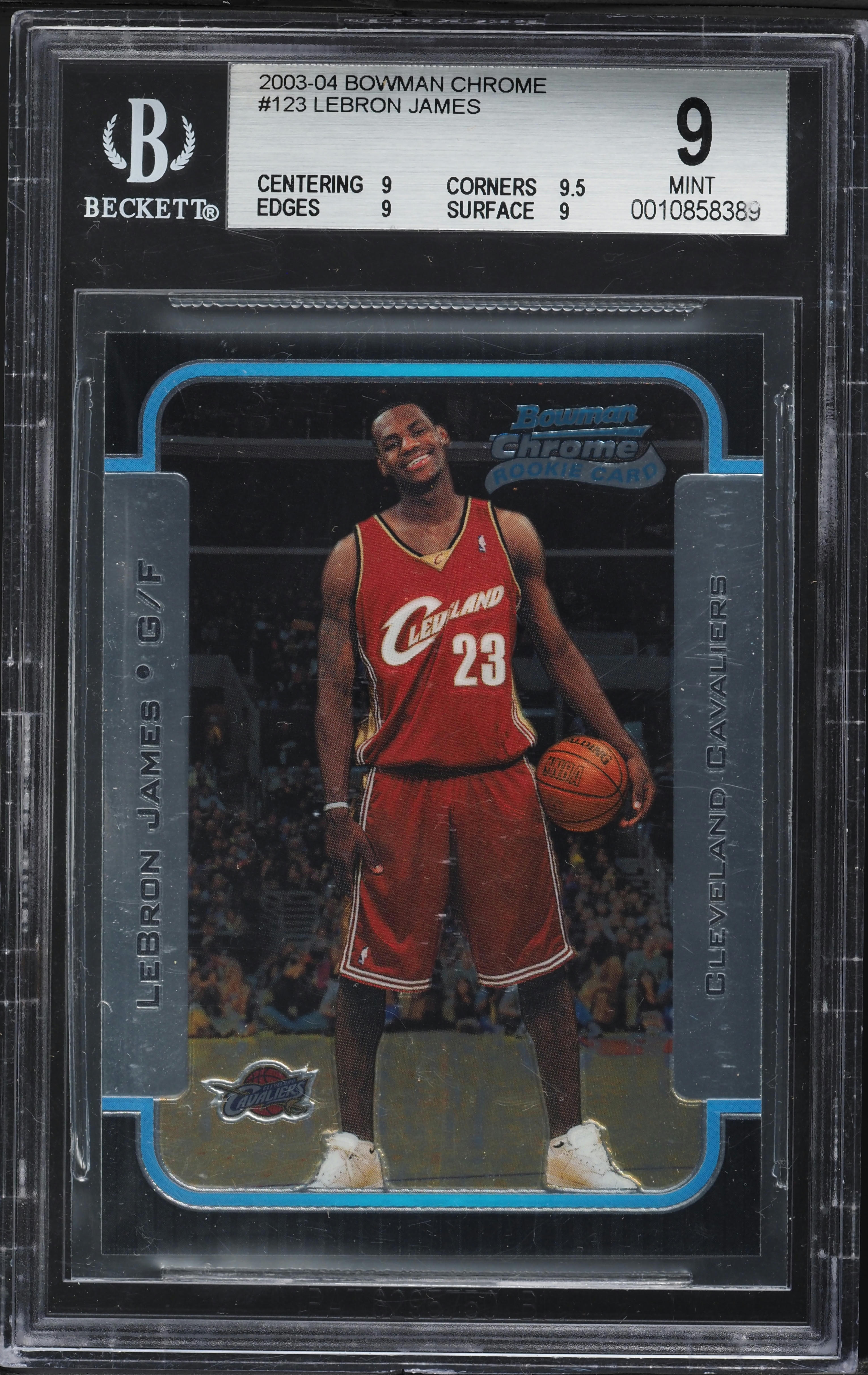 2003 Bowman Chrome LeBron James ROOKIE #123 BGS 9 MINT on Fanatics