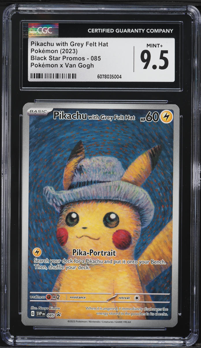 2023 Pokemon SV Black Star Van Gogh Full Art Pikachu With Grey Felt Hat CGC 9.5