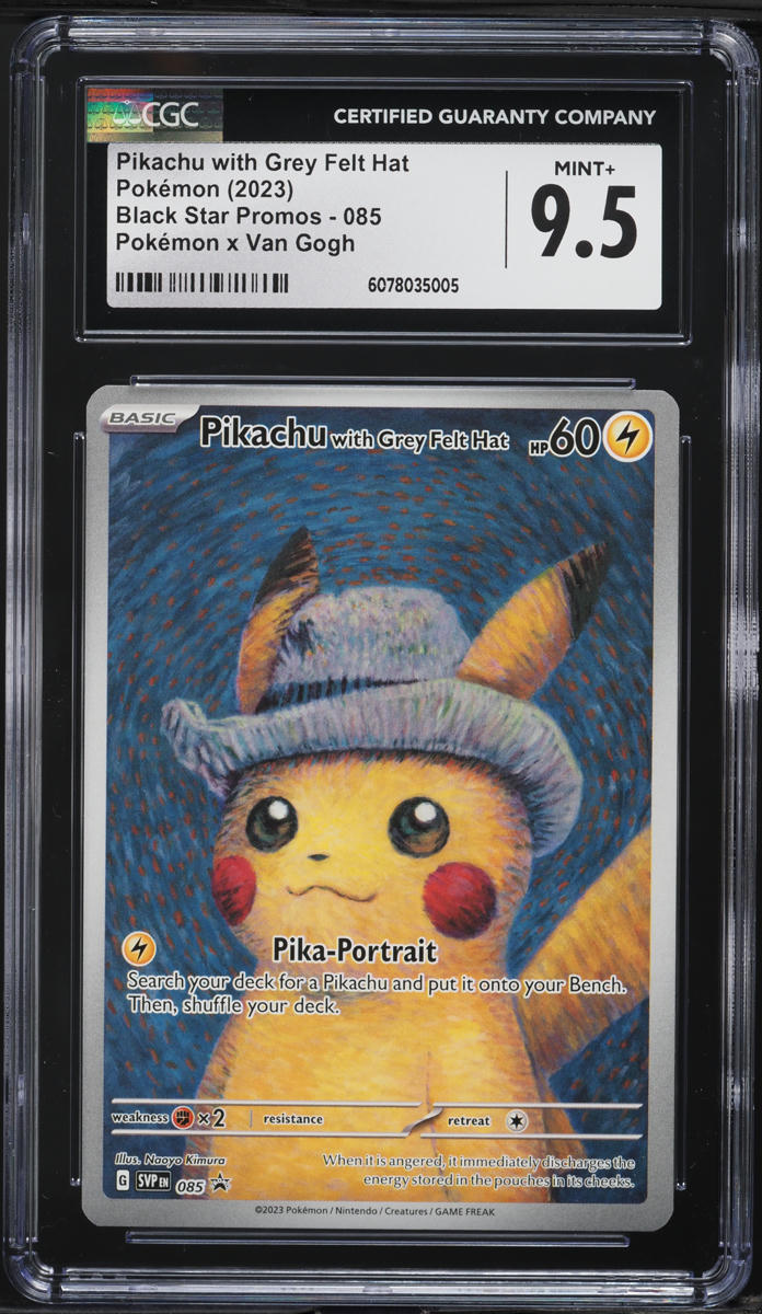2023 Pokemon SV Black Star Van Gogh Full Art Pikachu With Grey Felt Hat CGC 9.5