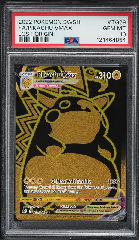 くまモン　ピン　project レア 2022 Pokemon SWSH Lost Origin Full Art Pikachu VMAX #TG29 PSA 10