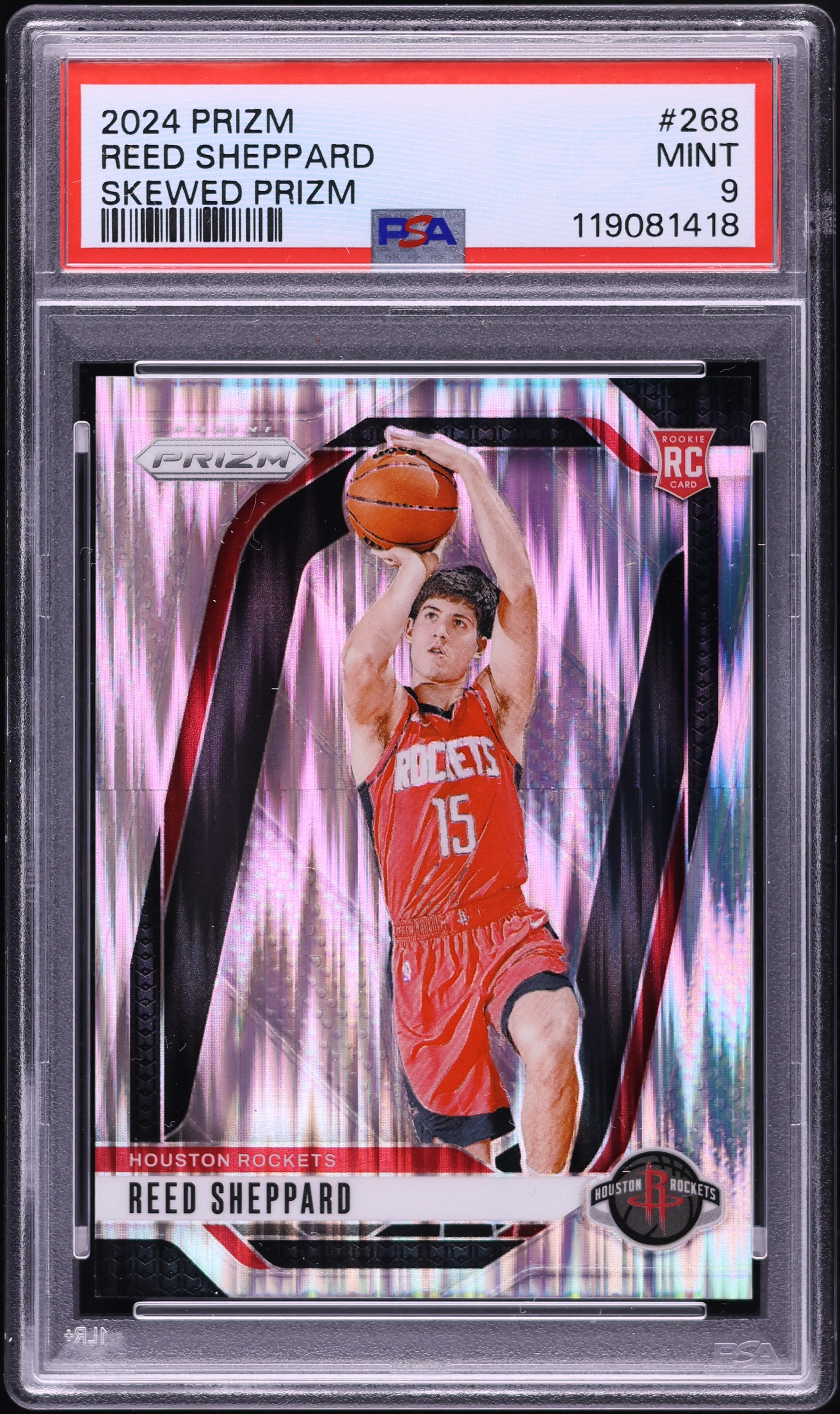 2024 Panini Prizm Skewed Reed Sheppard ROOKIE /249 #268 PSA 9 MINT