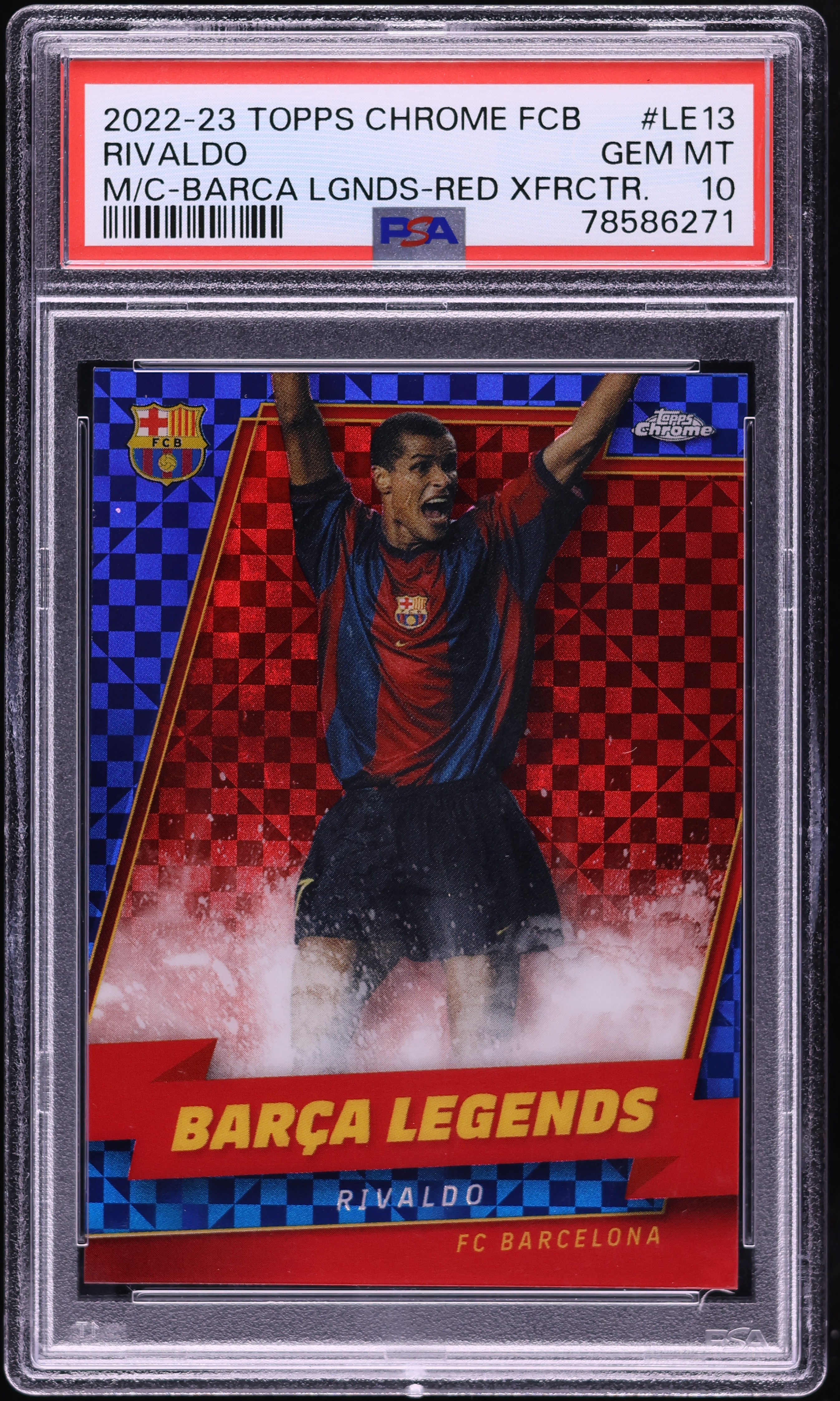 2022 Topps Chrome FC Barcelona Barca Legends Red Xfractor Rivaldo