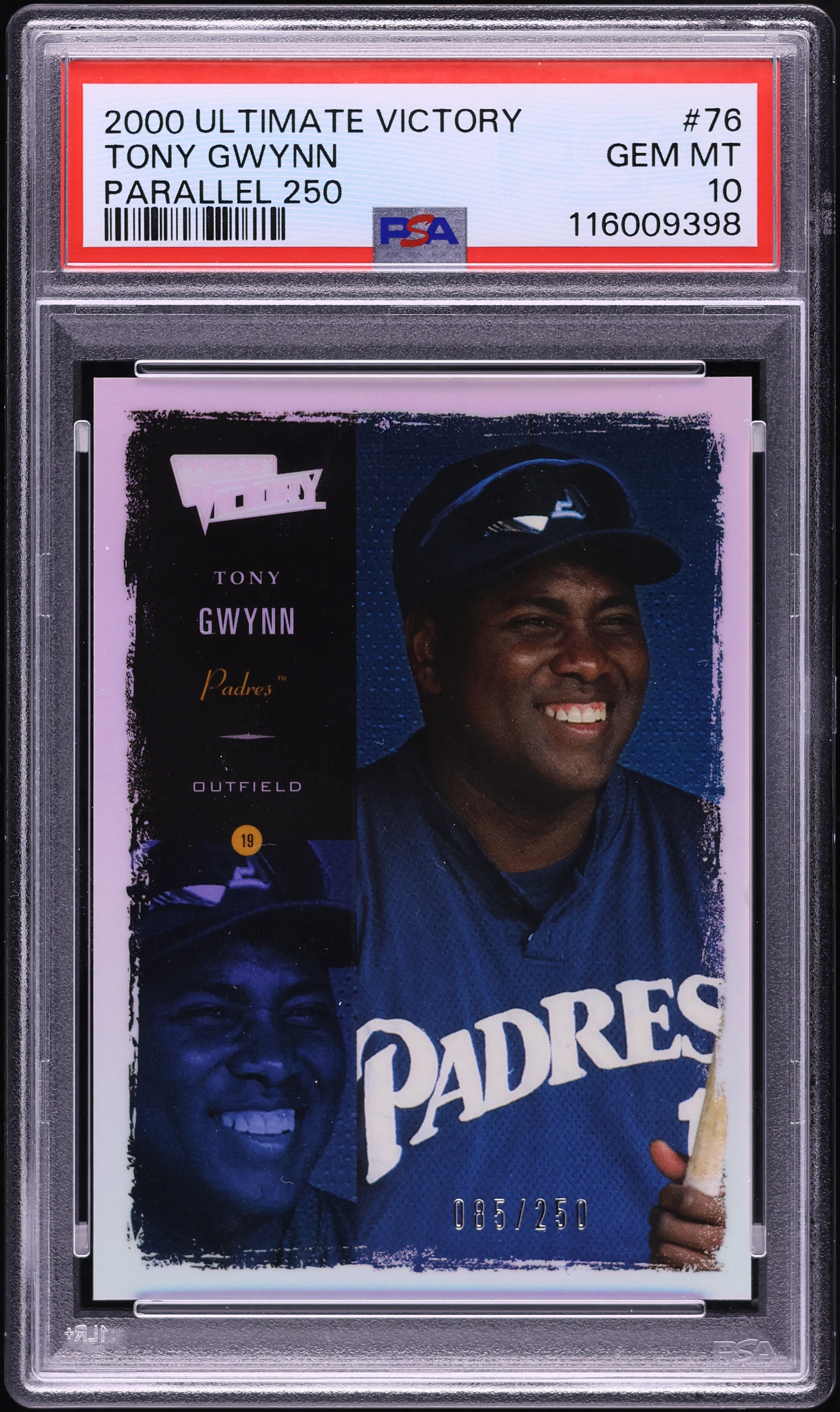 2000 Ultimate Victory Parallel Tony Gwynn /250 #76 PSA 10 GEM MINT