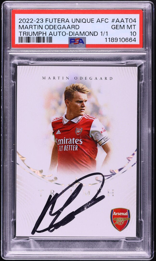 Martin Ødegaard Topps UCC /75 Auto 直筆 2022 Futera Unique AFC Triumph Diamond Martin Odegaard AUTO 1/1