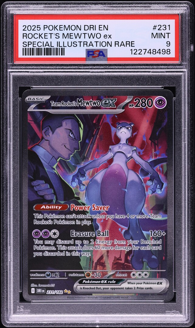 2025 Pokemon SV Destined Rivals SIR Team Rocket's Mewtwo EX #231 PSA 9 MINT  on Fanatics Collect