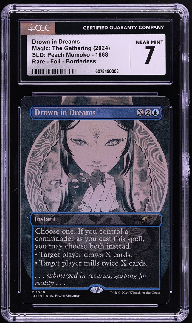 2024 Magic The Gathering MTG SLD Peach Momoko Borderless Foil Drown In Dreams CGC 7 NRMT on Fanatics Collect 2024 Magic The Gathering MTG SLD Peach Momoko Borderless Foil Drown In Dreams CGC 7 NRMT on Fanatics Collect