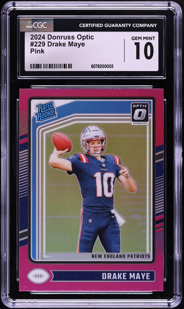 2024 Donruss Optic Pink Drake Maye ROOKIE #229 CGC 10 GEM MINT