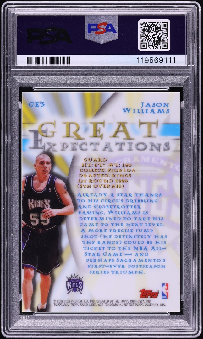 2000 Topps Gold Label Great Expectations Jason Williams #GE3 PSA 8 NM-MT