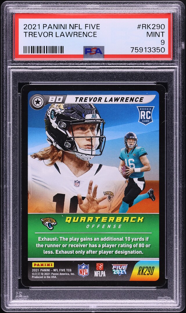2021 Panini NFL Five Trevor Lawrence ROOKIE #RK290 PSA 9 MINT