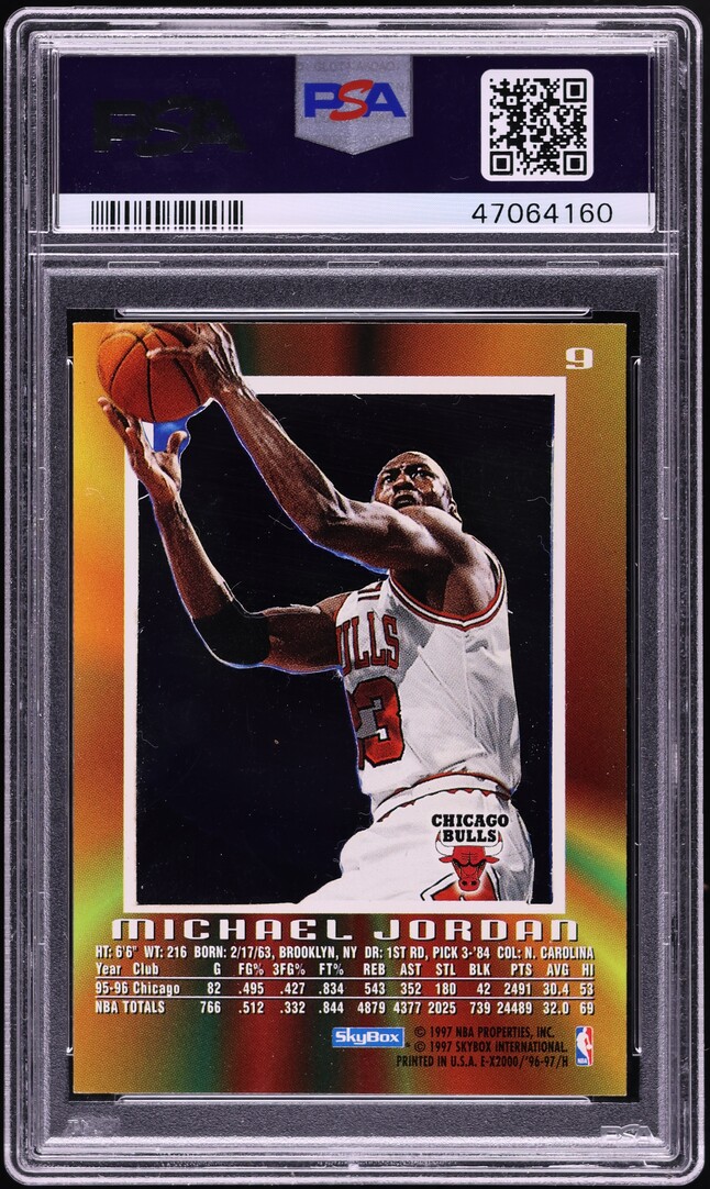 1996 Skybox E-X2000 Michael Jordan #9 PSA 9 MINT