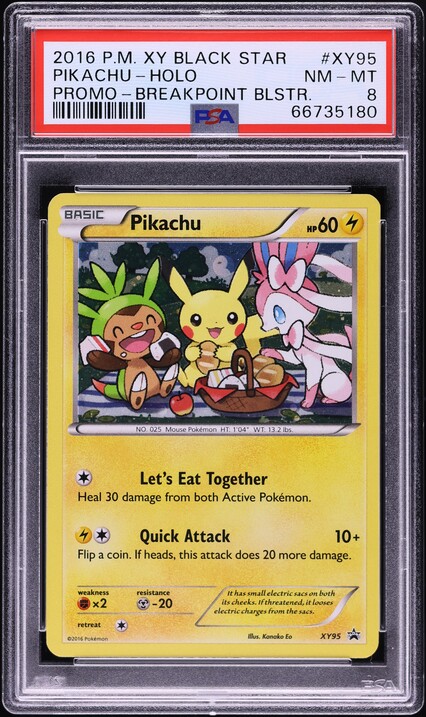 2016 Pokemon XY Black Star Promo BREAKpoint Holo Pikachu #XY95 PSA