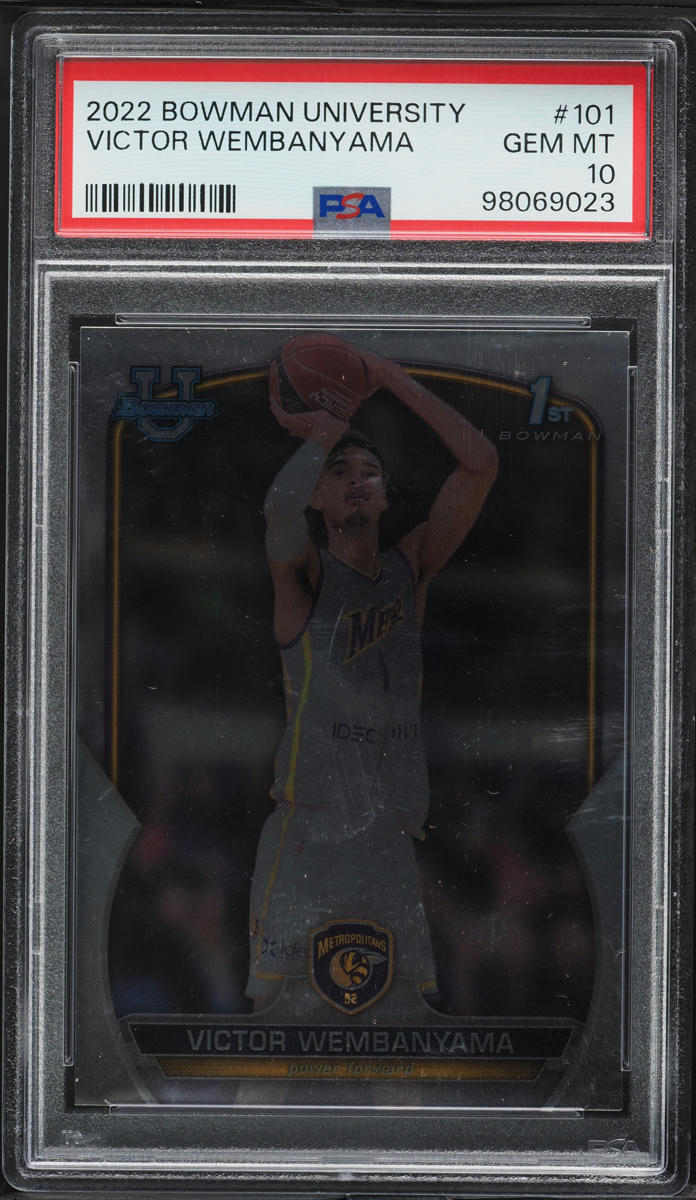 2022 Bowman University Victor Wembanyama ROOKIE #101 PSA 10 GEM MINT