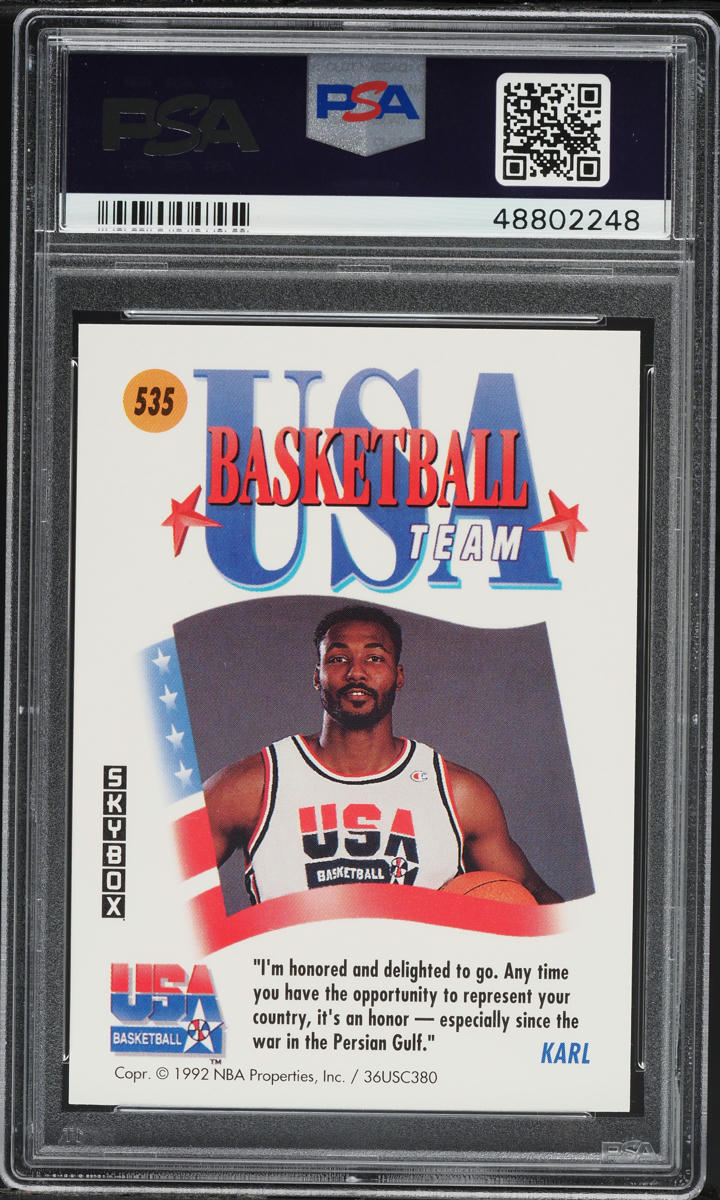 1991 Skybox USA Basketball Karl Malone #535 PSA 10 GEM MINT