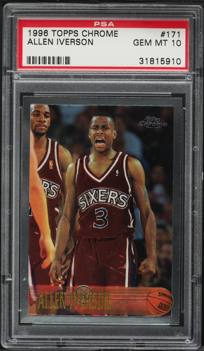 1996 Topps Chrome Allen Iverson ROOKIE #171 PSA 10 GEM MINT