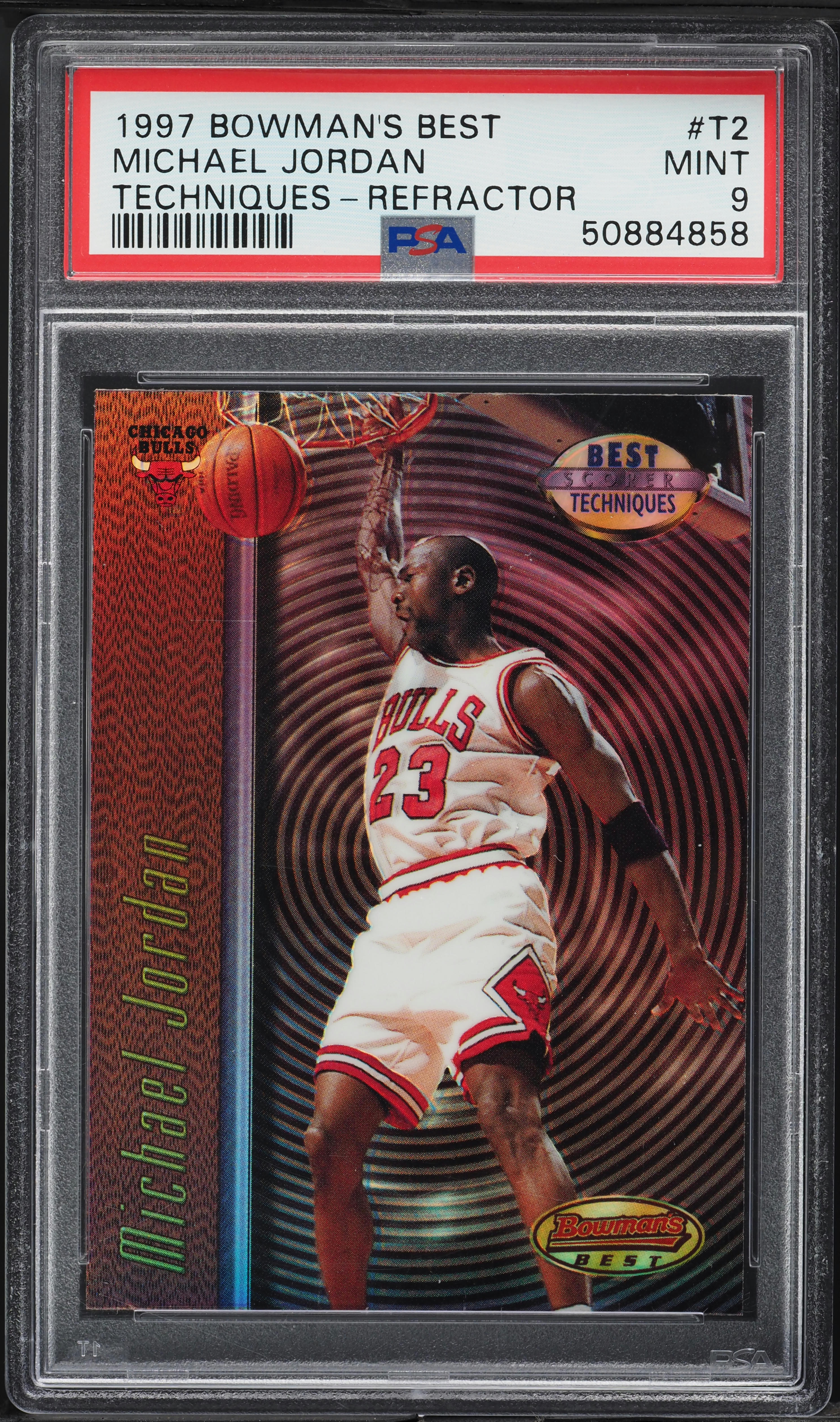 1997 Bowman's Best Techniques Refractor Michael Jordan #T2 PSA 9