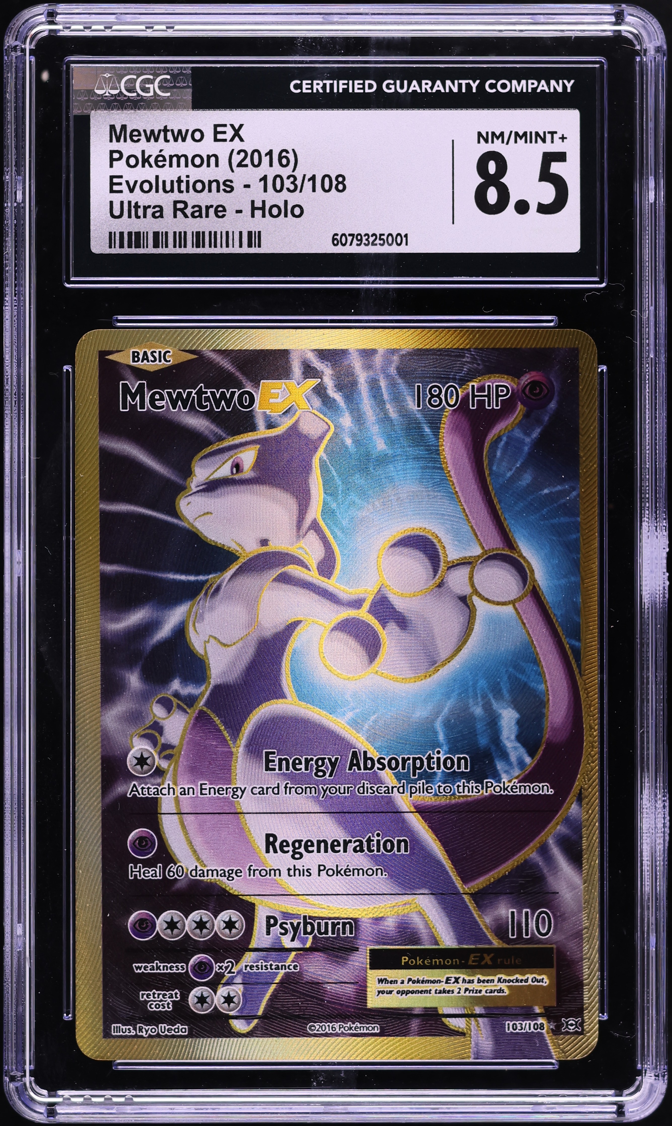 mewtwo 2016 pokemon card ex Mewtwo Ex 103/108 XY Evolutions Full Art Holo Rare Pokemon Card Near M [P] Regeneration Heal 60 damage from this Pokemon Pokmon Mewtwo EX (Full Art)