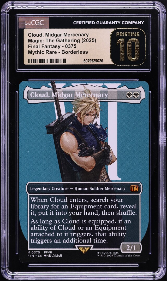 2025 MTG Final Fantasy Borderless Cloud Midgar Mercenary #375 CGC 10  PRISTINE on Fanatics Collect