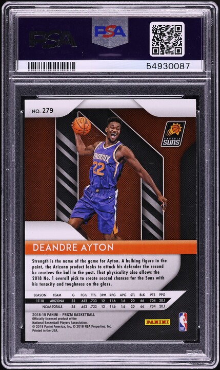 2018 Panini Prizm DeAndre Ayton ROOKIE #279 PSA 9 MINT on Fanatics