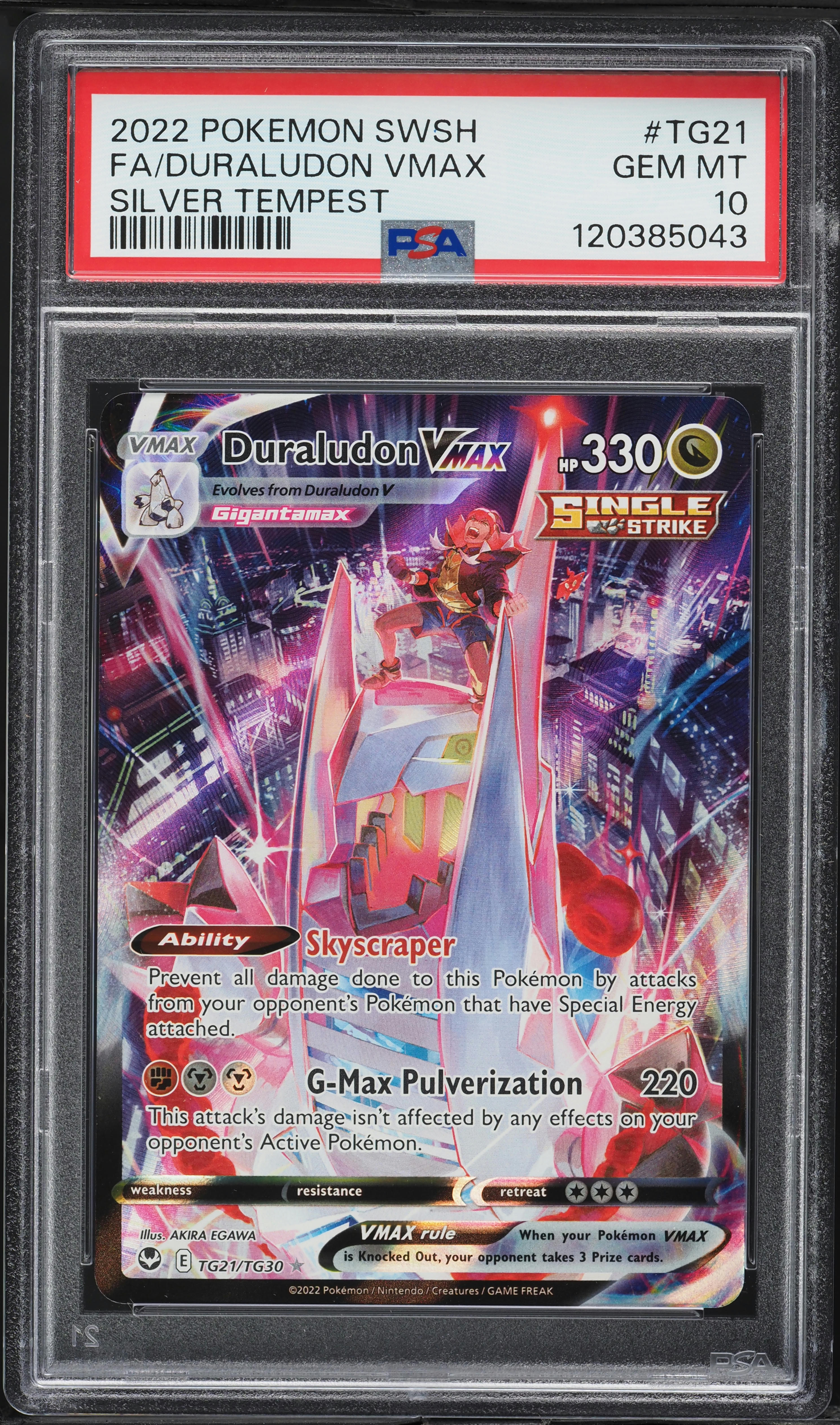 2022 Pokemon SWSH Silver Tempest CHR Duraludon VMAX #TG21 PSA 10