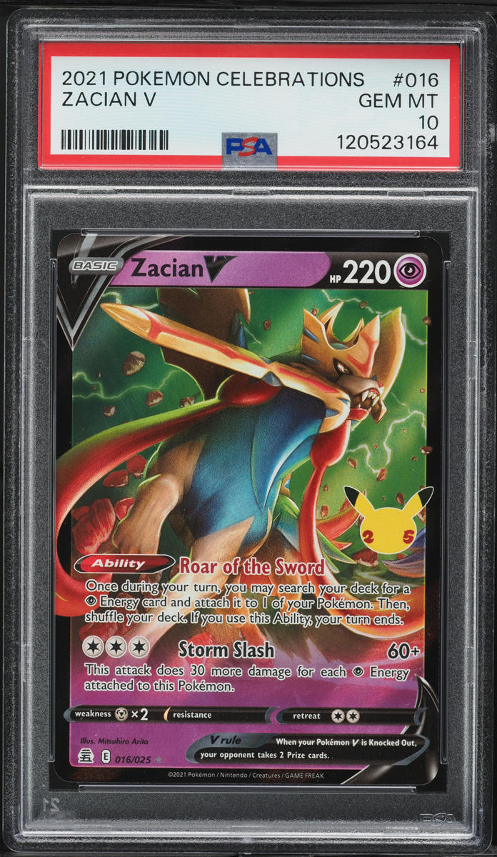 2021 Pokemon Sword & Shield Celebrations Zacian V #16 PSA 10 GEM MINT