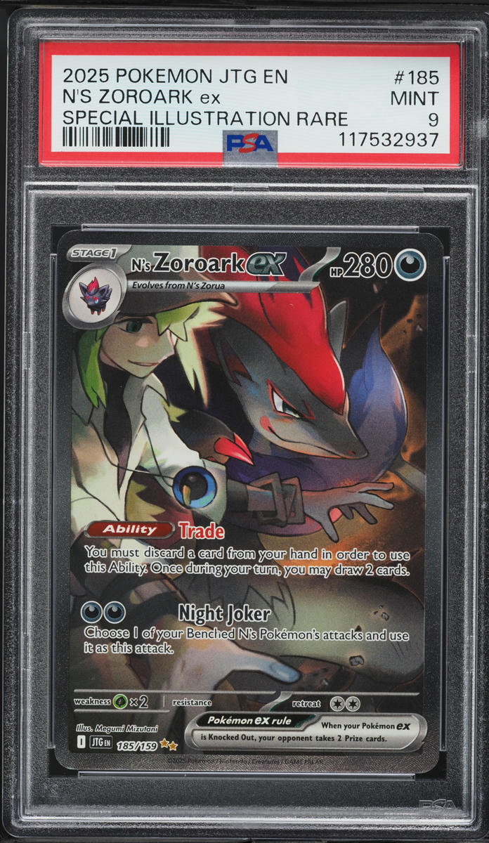 2025 Pokemon SV Journey Together SIR N's Zoroark ex #185 PSA 9