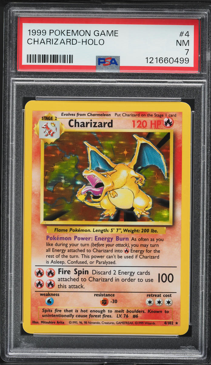 1999 Pokemon Base Set Holo Charizard #4 PSA 7 NRMT