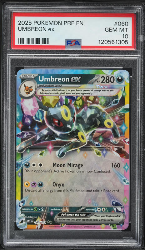 2025 Pokemon SV Prismatic Evolutions Holo Umbreon ex #60 PSA 10