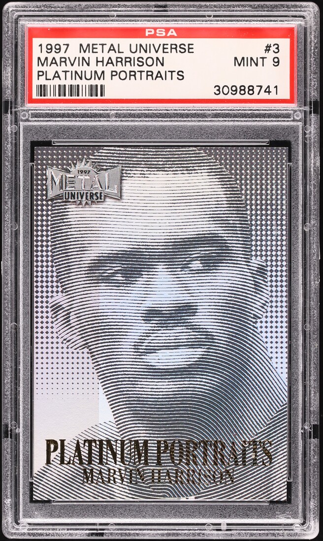 1997 Metal Universe Platinum Portraits Marvin Harrison #3 PSA 9 MINT